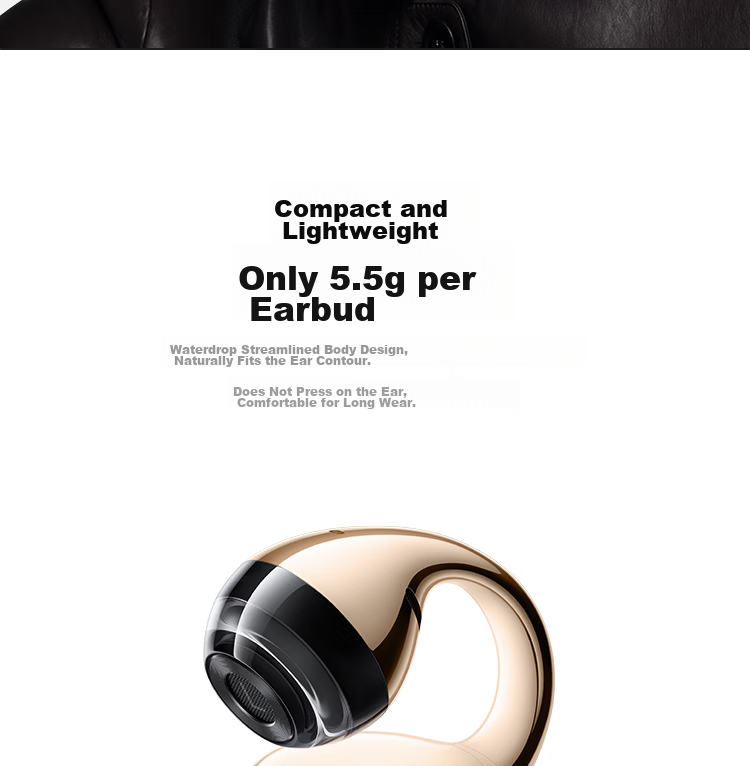 MI Xiaomi Clip-On Bluetooth Wireless Earphones Comfortable and Secure Fit Recommended by Lei Jun Compatible with Apple and Android Phones 6