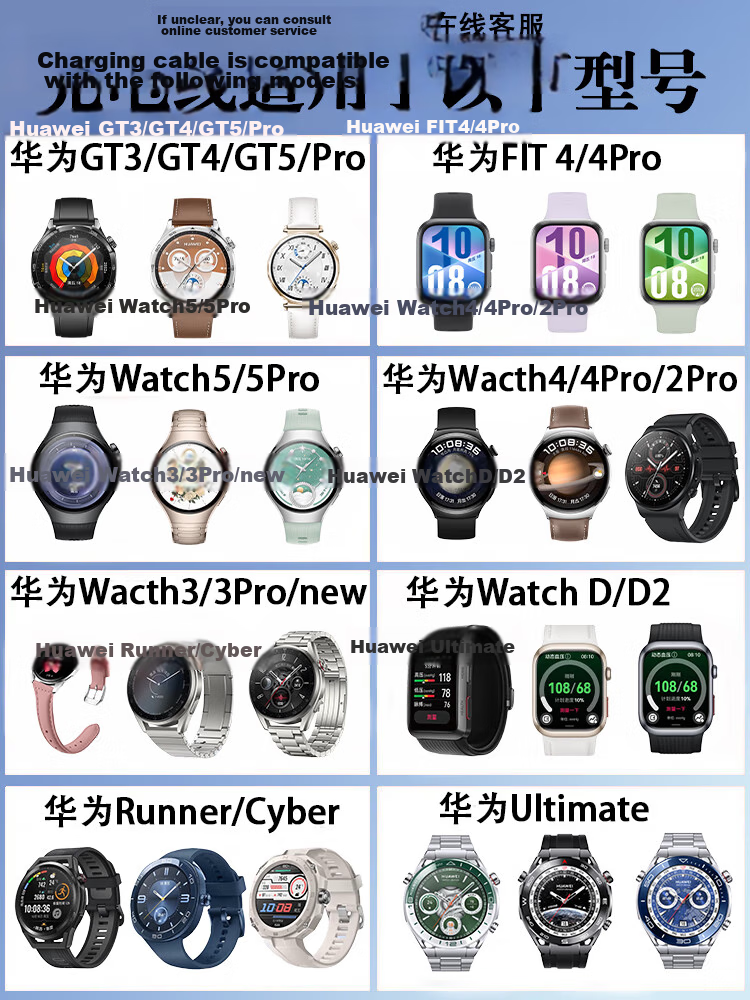 CHENSONG Magnetic Charger Compatible with Huawei Watch 4/3/D2/Watch GT3/GT4/GT5/Runner Pro/FIT4 Honor Watch Charger 1