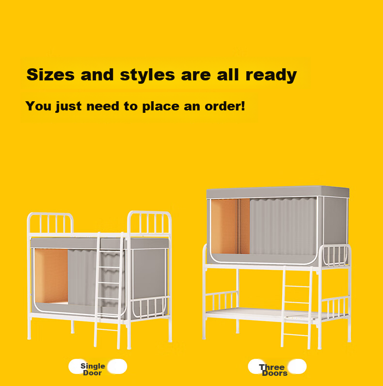 CottonFaith University Dormitory Blackout Bed Curtain Dustproof Mosquito Net Integrated High Stretch Triple Door 0.9m Bunk Bed Universal 2