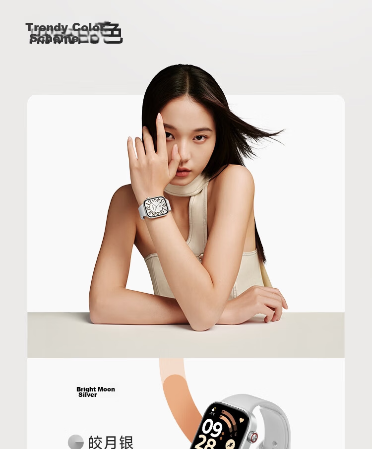Xiaomi (MI) REDMI Watch 6 Moonlight Silver National Subsidy Surge OS 3 Heart Rate and Blood Oxygen Monitoring Bluetooth Calling Redmi Watch 6 Smartwatch Xiaomi Car 10