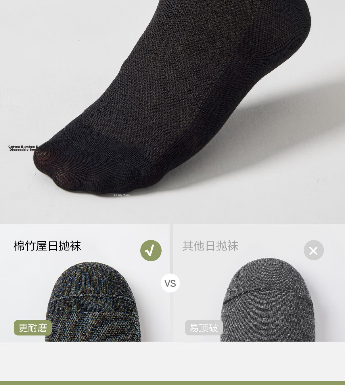 Mianzhuwu Disposable Men's Summer Thin Short Socks Odor-Resistant Travel Disposable Wash-Free Daily Cotton Socks 10 Pairs 16