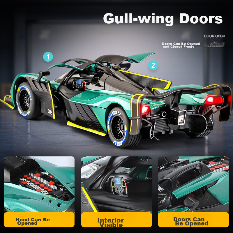Chiyu Chewan Aston Martin Valkyrie Sports Car Model Realistic Alloy Car Toy Boys Gift 5