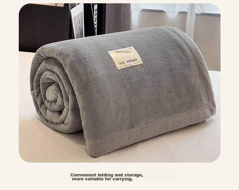 Hodo Milk Velvet Blanket Summer Thin Double Blanket Air Conditioning Quilt Nap Blanket Sofa Blanket 2m x 2.3m Gray 21