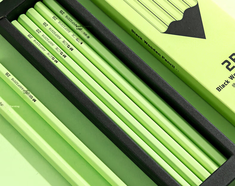 M&G Stationery HB Pencil Black Wood Small Green Hexagonal High-End Pencil for Primary Students Marking Pencil Exam Special Back-to-School Handwriting Drawing 10pcs/Box AWP32019 16