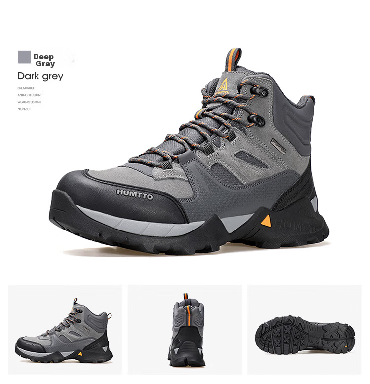 HUMTTO High-Top Waterproof Men's Hiking Shoes Non-Slip Wear-Resistant Outdoor Trail Running Climbing Shoes Sand Color Size 40 11