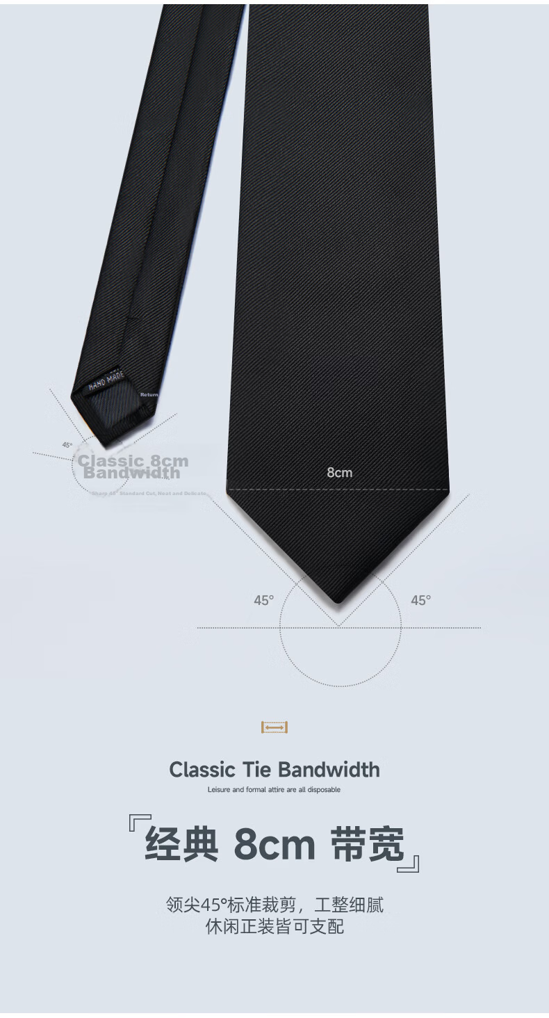 GLO-STORY Hand-Tied Necktie for Men, Father's Day Gift, 8CM Formal Fashion Accessory, Suit Business Necktie Gift Box Set 3
