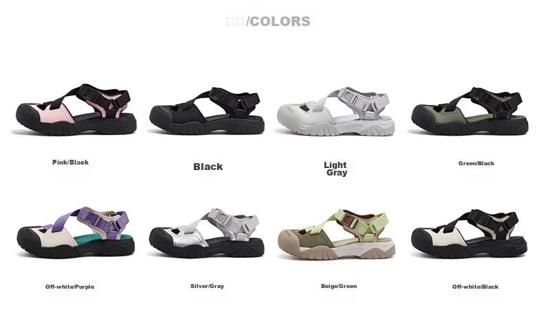 CAMEL Women's Outdoor Sandals Cute Cool Version Colorblock Thick Sole Sandals L25M076016 Black Size 37 23