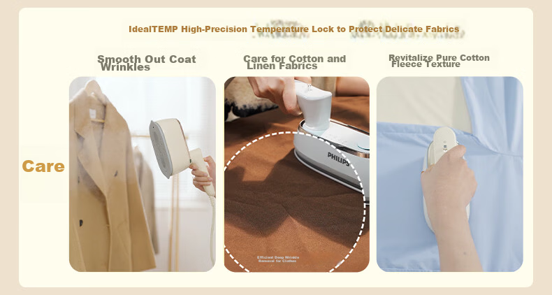 PHILIPS Handheld Compact Iron And Garment Steamer for Home Use, Portable Travel Ironing Machine, Gift, STH3050/30 10