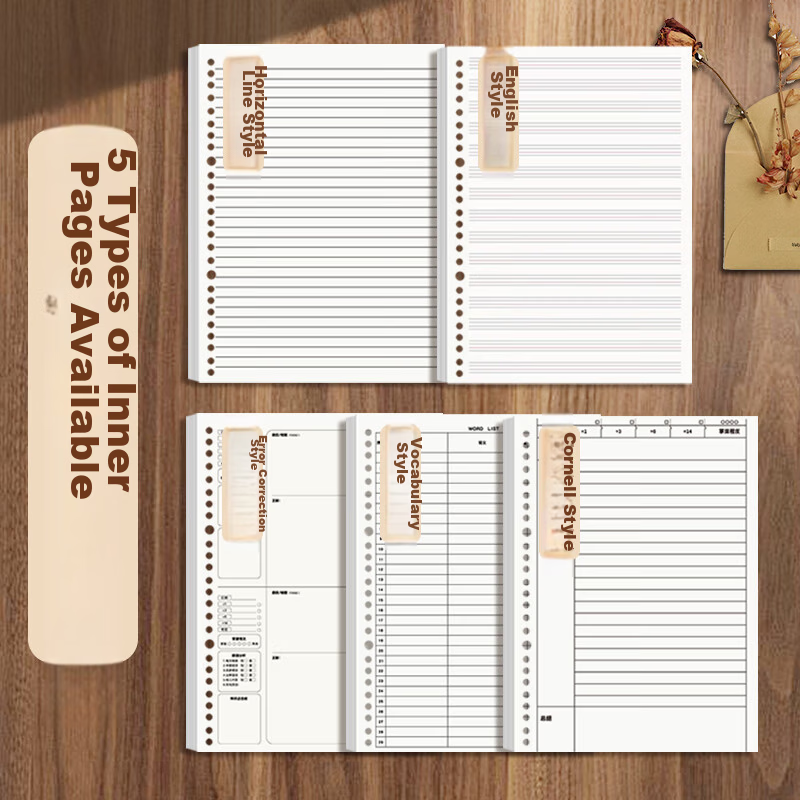 Xinshida B5/120 Pages Loose-Leaf Composition Notebook with 400 Grids, Annotation And Correction Columns, Square Paper for Grades 3-6, 16K Large Size, Specialized Chinese Language Notebook for Primary And Middle School Students with Side Annotations 5