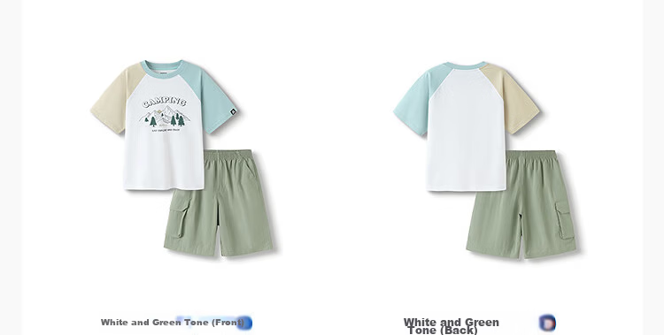 Balabala Kids Short Sleeve Set Summer Boys' Two-Piece Quick-Dry T-Shirt and Pants Cool Touch 23