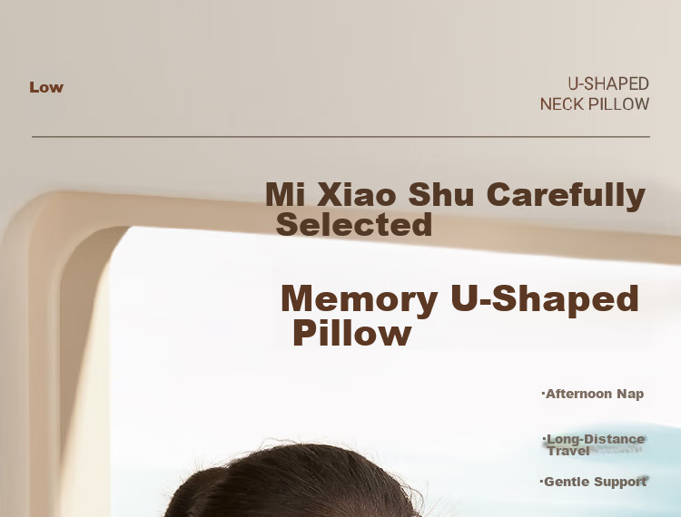 Mixiaoshu U-Shaped Pillow, Nap Pillow, Sleeping Cervical Pillow, Specialized Memory Foam Neck Support Pillow, for Car, Airplane Travel, Nap 2