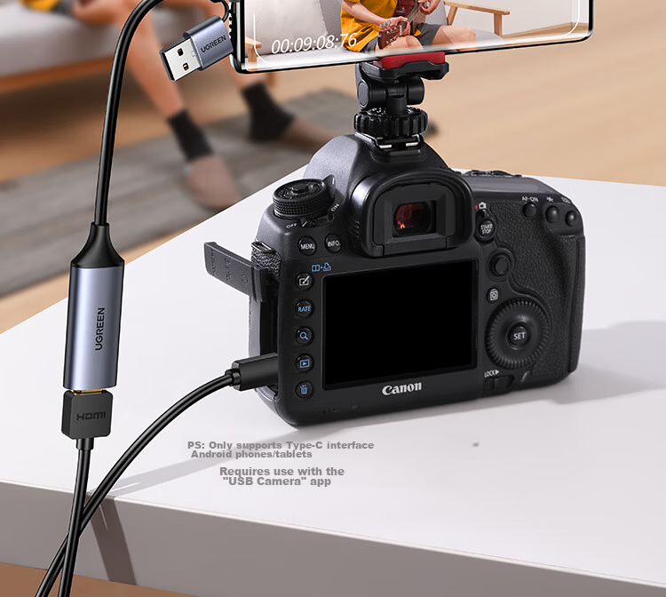 UGREEN HDMI Video Capture Card 4K60Hz HD RGB24 Compatible with Switch 2 Nikon Sony Canon Cameras Mobile iPad Tablet PC Game Live Streaming Recording 8