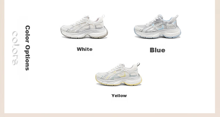Zhuoshini Women's Dad Sneakers Thick Sole Small Size Casual Shoes Height Increasing Popular 2026 Mesh Breathable Sports Shoes White 36 8