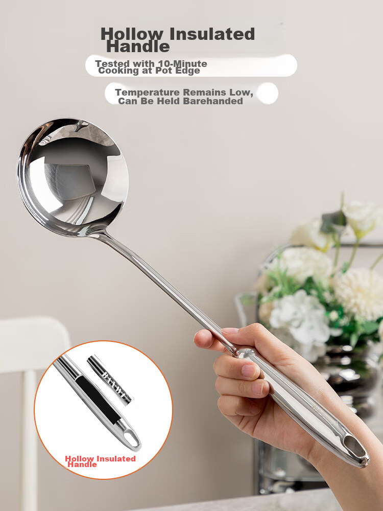 Banwu Life 316 Stainless Steel Mushroom Shovel Food Grade Mushroom Spatula Household Stir Fry Spoon High-end Iron Wok Spatula 14