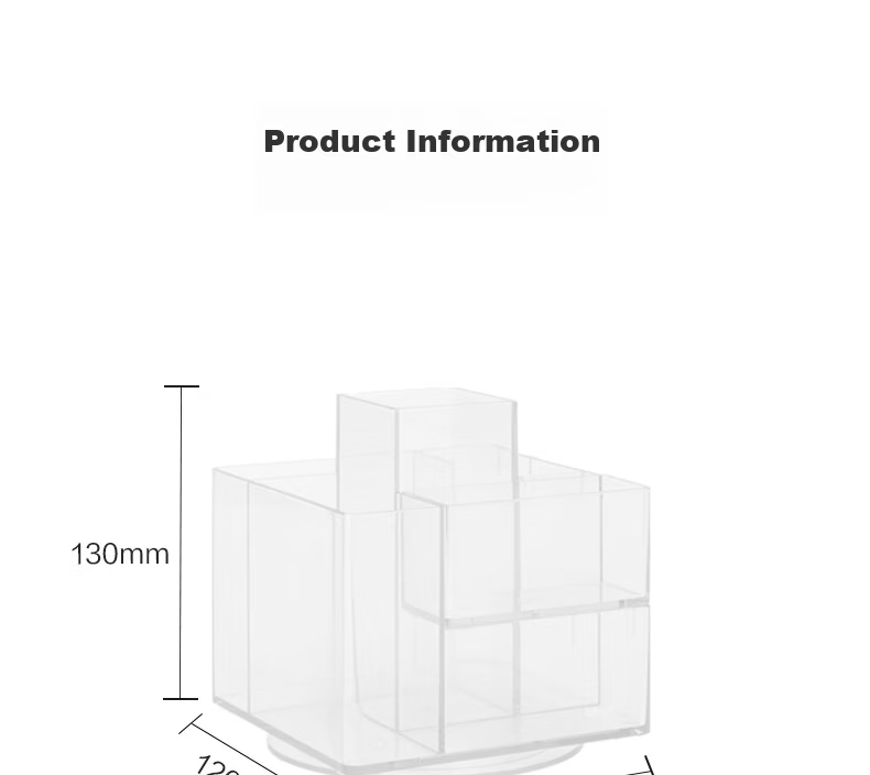 Deli Creative Rotating Pen Holder Simple Multifunctional Large Capacity Desk Organizer Storage Box Transparent PK200 15