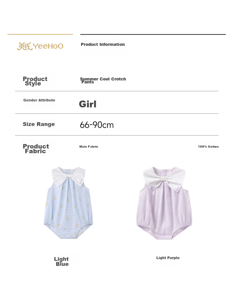 YEEHOO Baby Girls' Pure Cotton Short Sleeve Romper Bodysuit Four Seasons Thin Onesie 12