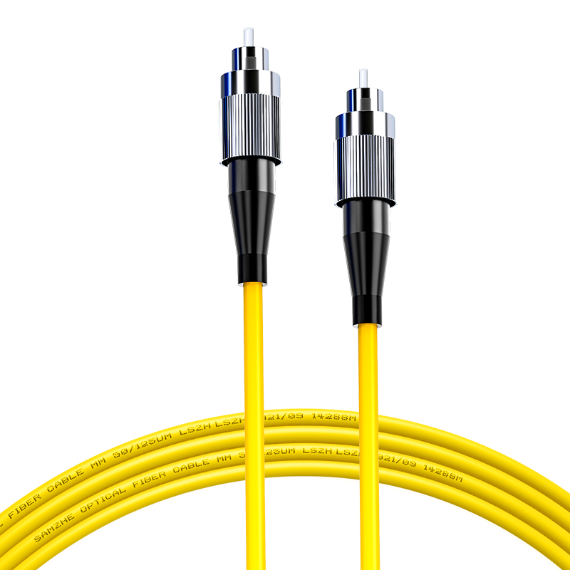 SAMZHE Fiber Optic Patch Cable, FC-FC Engineering Telecom Grade Single-Mode Single-Core 3.0 Micron Diameter UPC Fiber Optic Pigtail, Flame Retardant Low Smoke Zero Halogen, Indoor Fiber Optic Network Cable, 2 Meters G0-FCFC02
