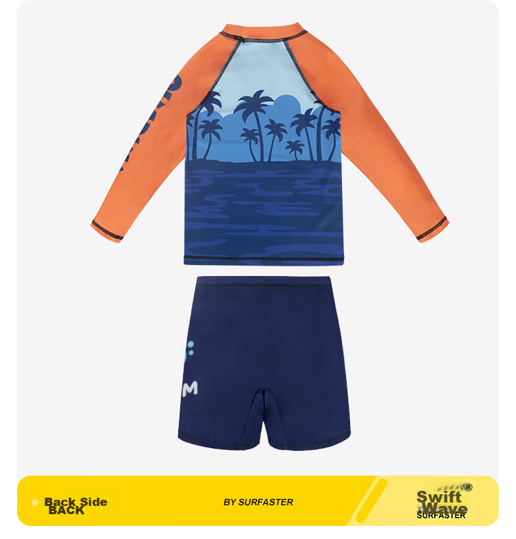 Sulang UPF50+ Sun Protection | 20% Spandex High-Elastic Long-Sleeve And Pants Set for Boys, Children's Swimwear, Shark Diving 120 7