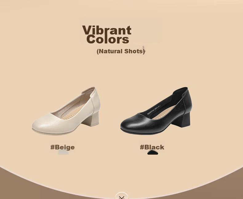 Dustodusto Black Chunky Heel Slip-On Women's Pumps 2026 Spring New Soft Sole Shallow Mouth Work Shoes 3