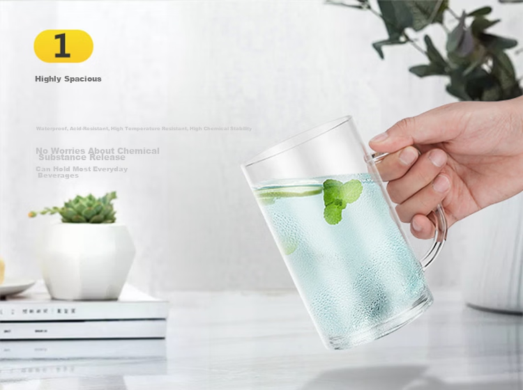 Fuguang Heat-Resistant Large Capacity Explosion-Proof Glass Flower Tea Cup with Handle for Men and Women, Coffee Office Water Mug 4