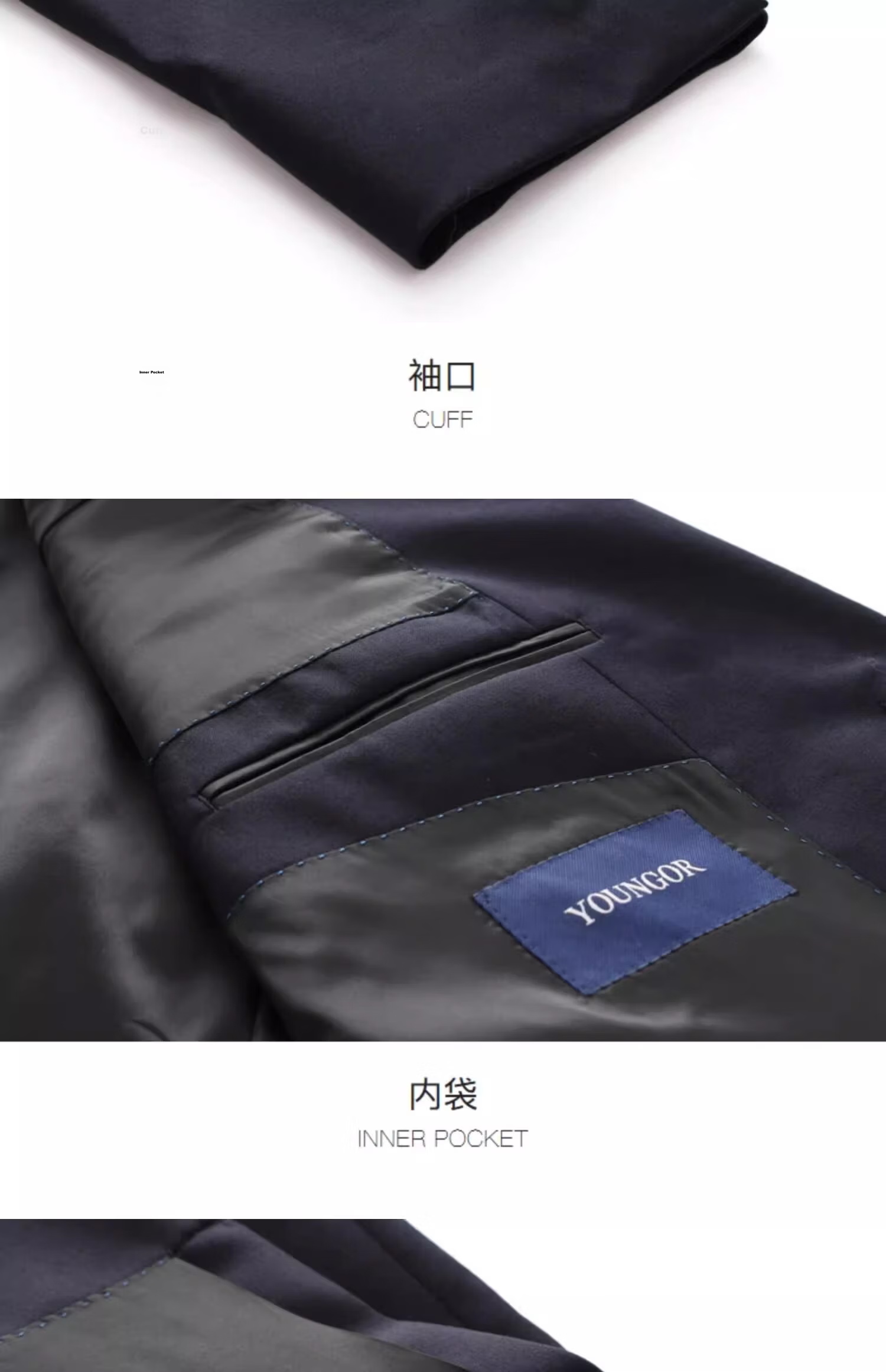 Youngor [95.5% Merino Wool] 2026 Autumn New Wedding Suit Jacket Navy Blue XL175/104A 16