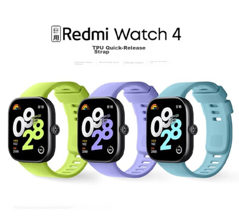 CHENSONG Compatible Silicone Strap for Xiaomi Mi Band 9 Pro/8 Pro, Redmi Watch 6/5/4 Watch Band, Soft Replacement Wristband for Redmi Watch 5e Sim Sports Watch, Black 1