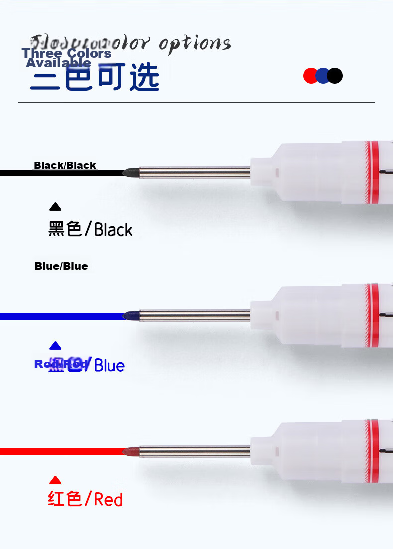 DiLe Long-Tip Marker Pen, Oil-Based Line Marker, Specially Designed for Tiles And Carpentry, Construction Site Use, Extended Deep Hole, Fine Line Drawing, Waterproof And Oil-Resistant Marking Pen, XN-317 Mixed Colors, Pack of 6 3