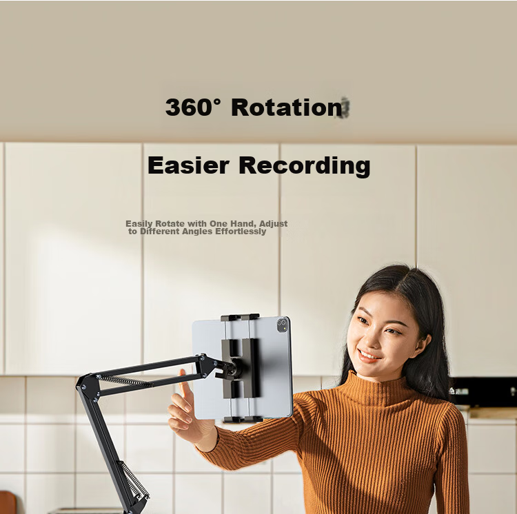 Ugreen Adjustable Tablet and Phone Stand Floor Lazy Arm Mount Telescopic Bedside Holder for iPad Live Streaming Watching Shows Online Classes 360° Rotation Shooting Support Universal 11