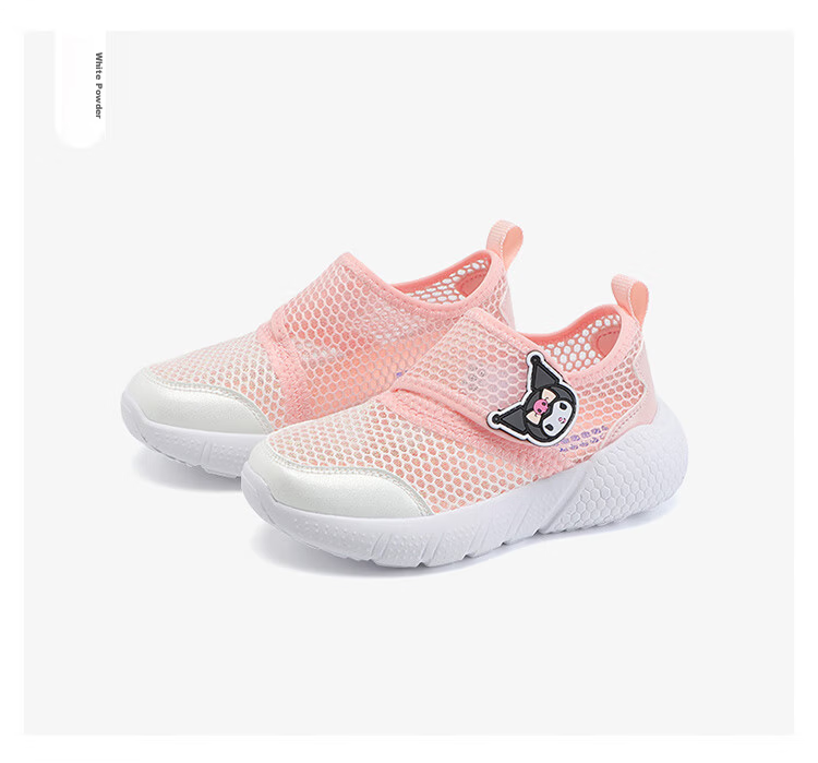 Hello Kitty Girls' Sports Shoes Summer Breathable Mesh Cute Kuromi Lightweight Casual White Sneakers for Kids 12