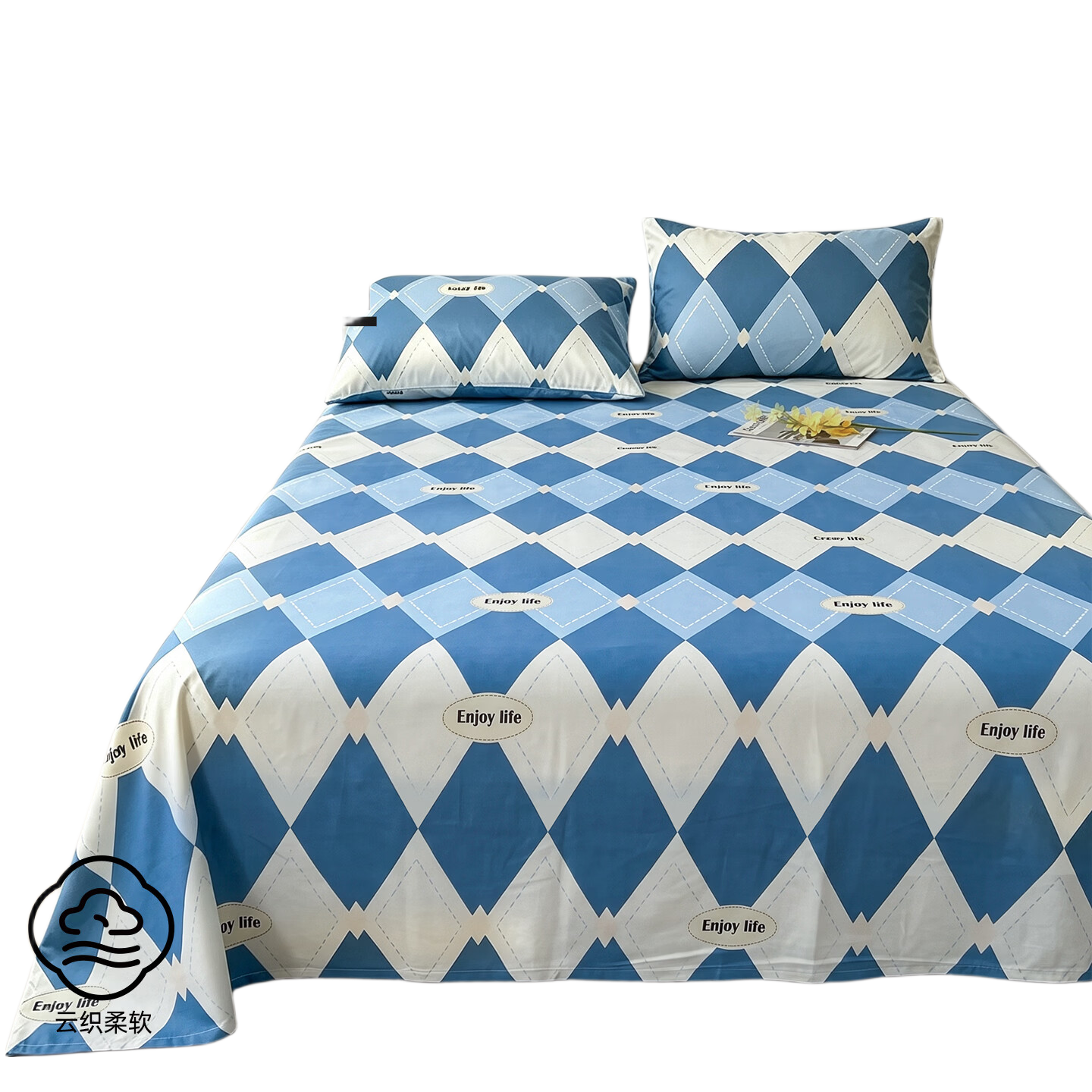 Grace Class A Pure Cotton All-Season Skin-Friendly Sweat-Absorbing Bedding Sheet Single Piece, 7A Antibacterial, 200*230cm, British Style
