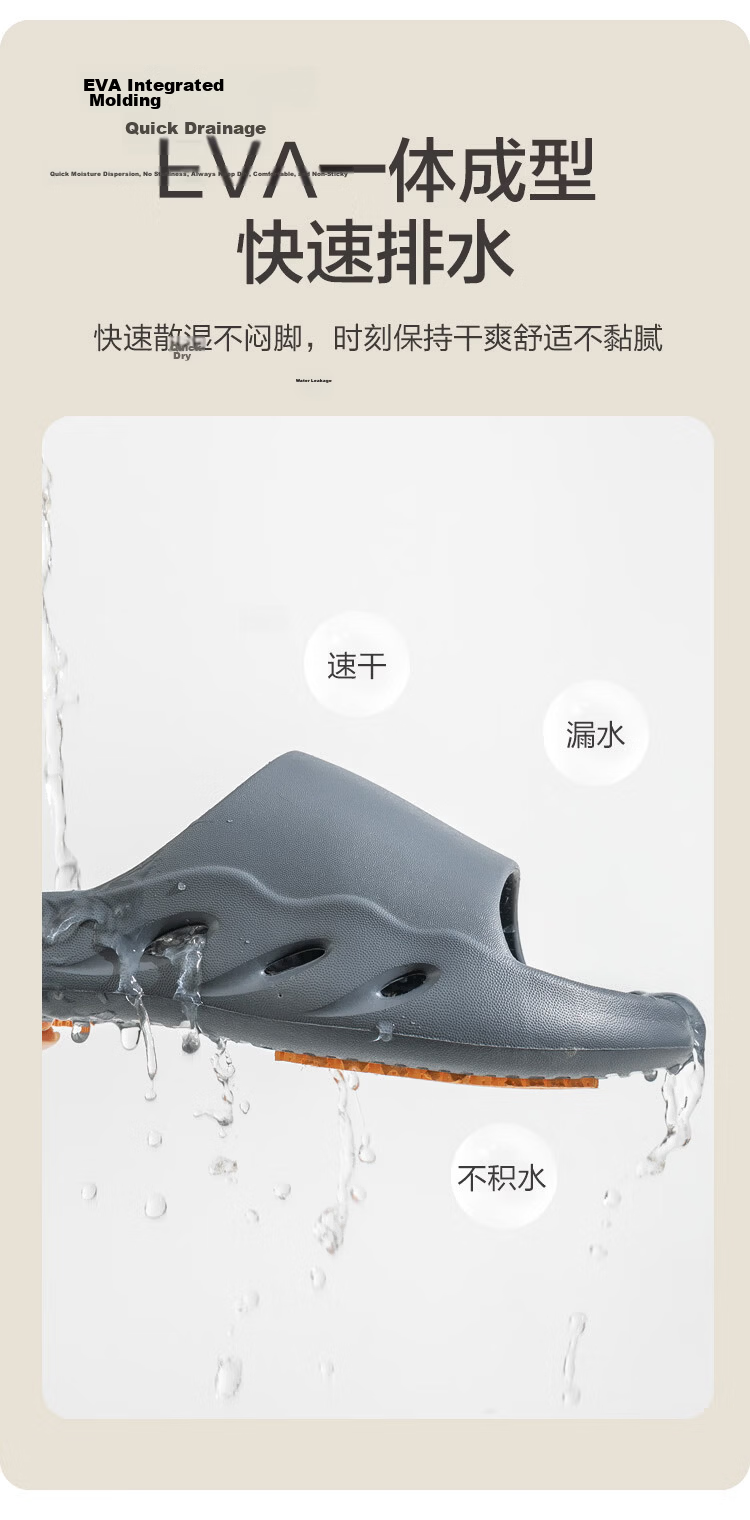 JD Original Professional Non-Slip Bathroom Slippers for Elderly And Pregnant Women, Comfortable Home Slippers for Men, Gray, Size 44-45 9