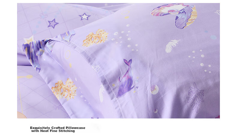 Fuannaertong All-Cotton Bedding Set of Four Pieces, 60-Count Long-Staple Cotton, Class A Sateen, Double Extra-Large Bed Sheet, Duvet Cover, Quilt Cover, for 1.8-Meter Bed, 230*229cm 13