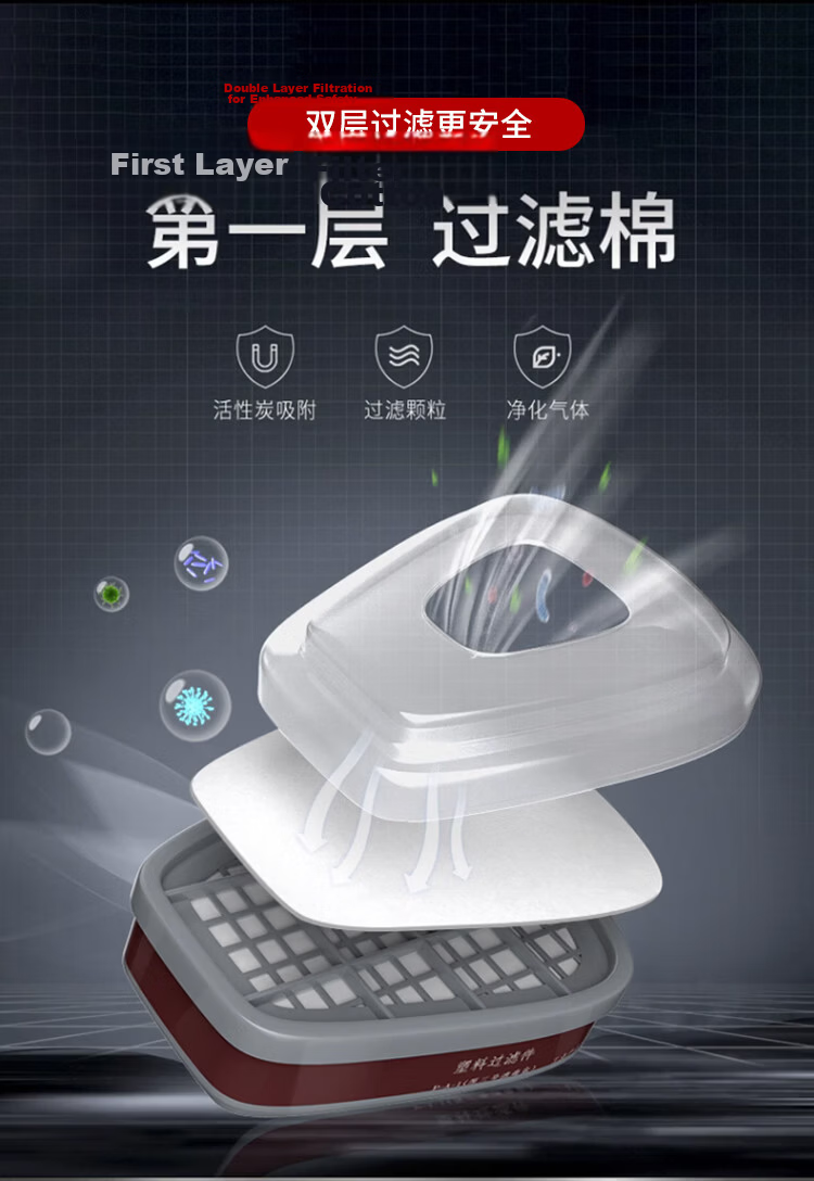 SHENGLI Gas Mask Dustproof Respirator Organic Gas Vapor Protection Dust and Toxic Protection M3200D Set of 1 6