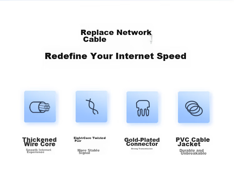 Lite CAT5e Unshielded Ethernet Cable Gigabit Network Patch Cord 3m 8-Core Twisted Pair 5030BK 2