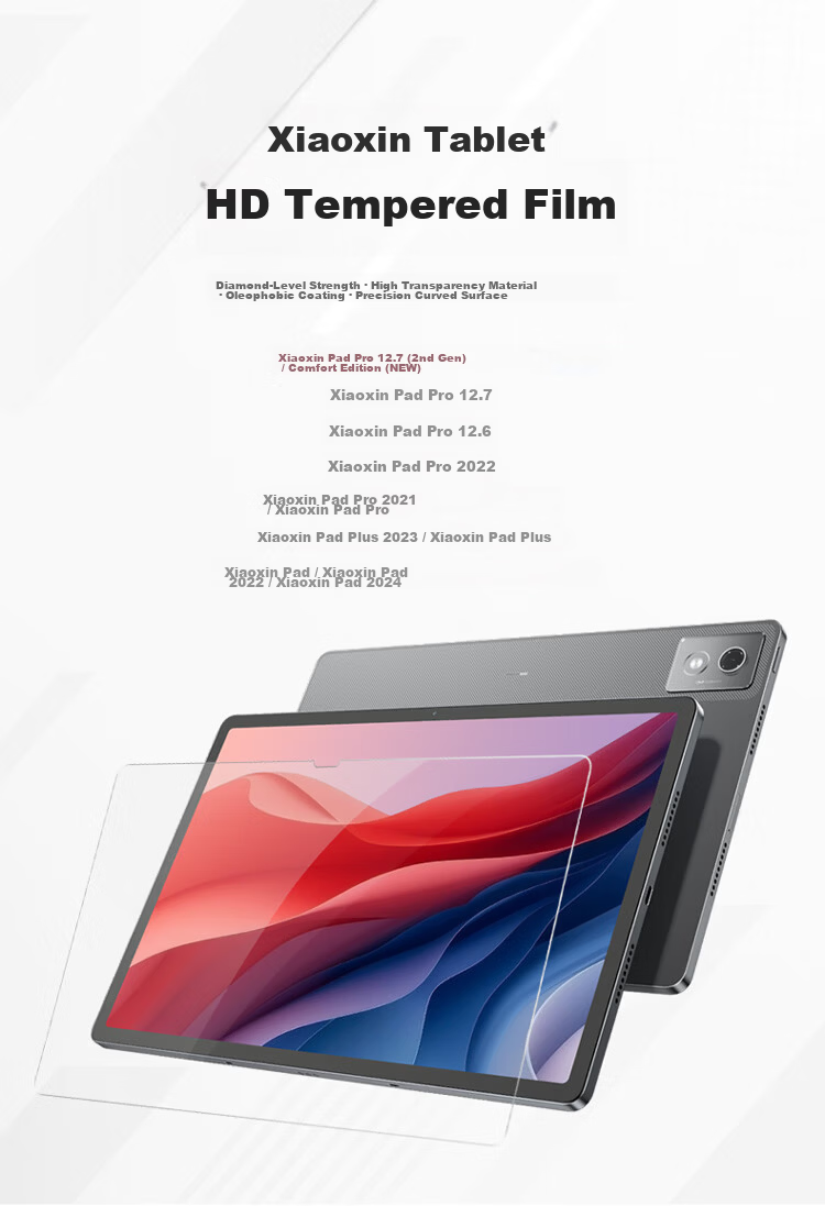 Lenovo Xiaoxin Pad2024 Tablet Screen Protector, Multi-Size Universal, Diamond-Grade Strength, HD Clear Tempered Glass Film 1