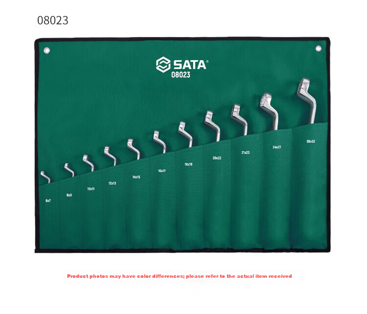 SATA 10-Piece Fully Polished Double Open-End Adjustable Wrench Set 08010 7