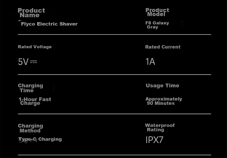 FLYCO F8 Starry Silver Men's Electric Rotary Shaver Wet and Dry Dual Use Portable Beard Trimmer Birthday Gift Recommended by Wang Yibo Limited Edition 42