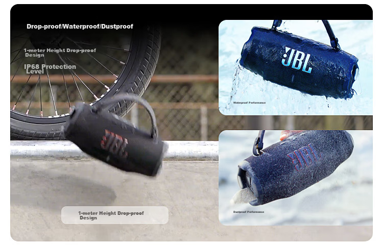JBL CHARGE6 Music Shockwave 6th Gen Portable Bluetooth Speaker + Subwoofer Outdoor Waterproof Speaker AI Sound Enhancement Men's Gift Deep Space Black 4