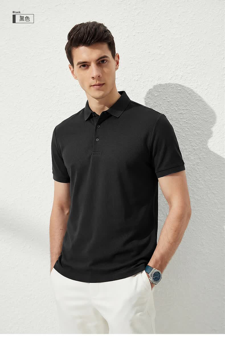 FIRS 100% Cotton Mercerized Summer Short Sleeve Polo Shirt 2026 New Men's T-Shirt High-End Top 12