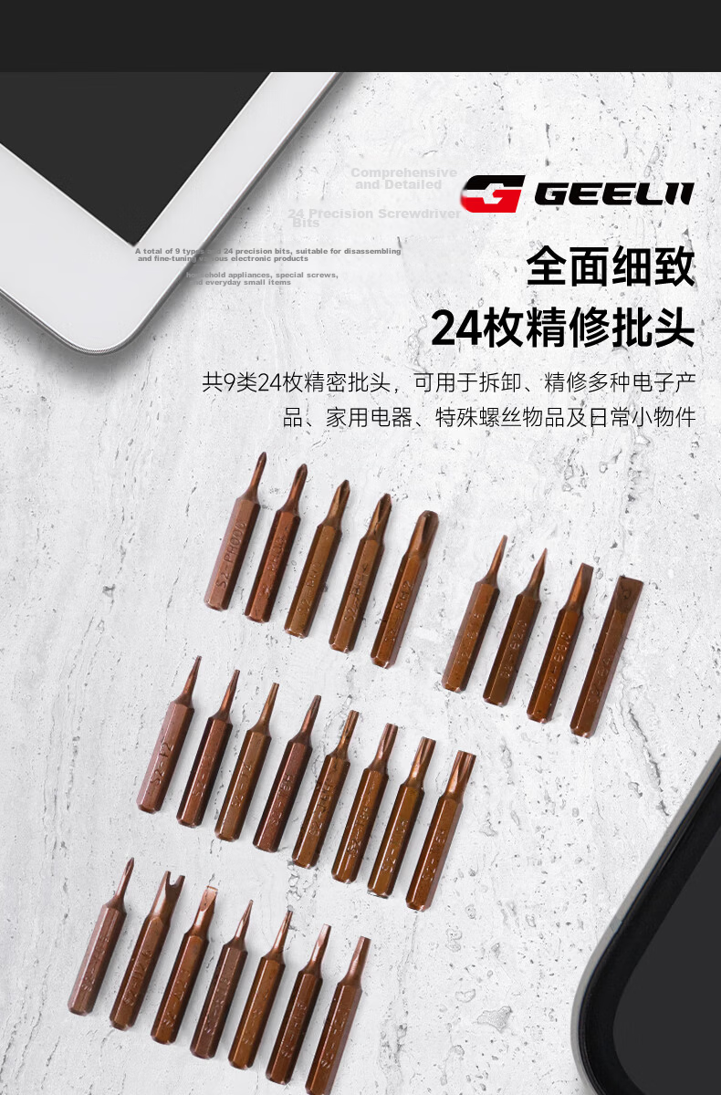 GeeLii 115-In Screwdriver Set, Multifunctional Laptop Disassembly Tool, Phillips And Flathead Screwdriver, 55601 3