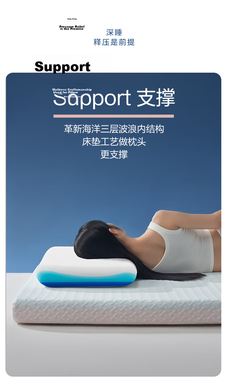 JD Original Z Blue Wei Lan Zhi Xin Pillow, Deep Sleep Memory Foam Cervical Support Pillow for Adults, Gift Box Packaging 6