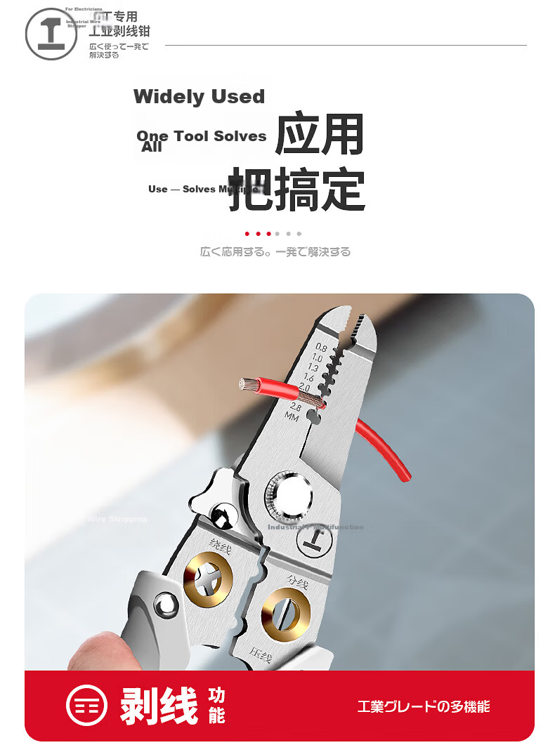 GREENER 7-Inch Multi-Function Wire Stripper and Crimping Pliers Electrician Wire Stripping Tool Household Wire Cutter 4