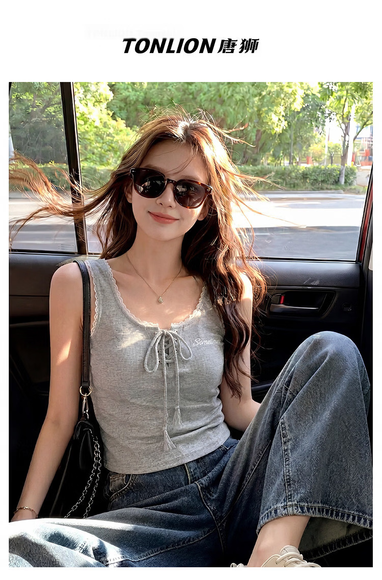 TonLion 2026 Summer New Women's Vest Unique Beautiful Design Sleeveless Top for Inner and Outer Wear 8