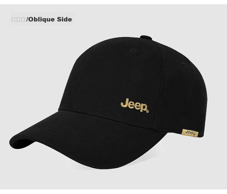 JEEP Men's Baseball Cap Autumn Pure Cotton Outdoor Trendy Sun Protection Visor Hat Unisex Black 9