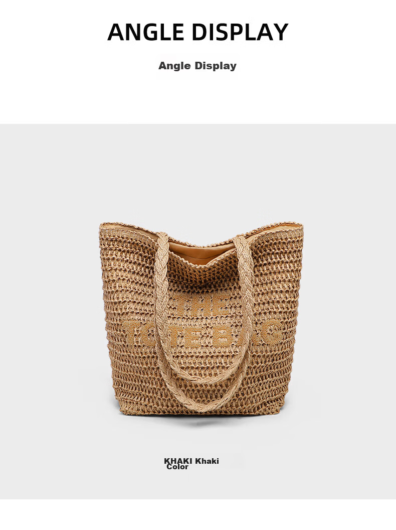 Love Sea Woven Bag Women's Straw Beach Large Capacity Tote Fashion Birthday Gift Premium Feel for Girlfriend Wife 17