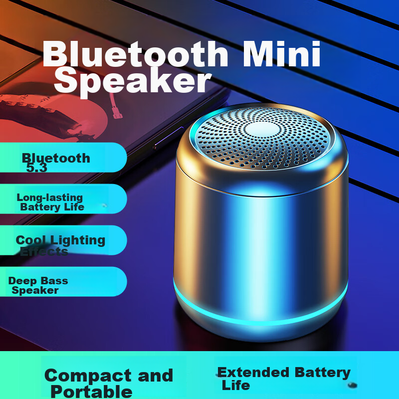 SADA Bluetooth Speaker Heavy Bass Wireless Mini Portable Outdoor Charging Speaker V8 with 3D Surround Sound and TF Card Slot