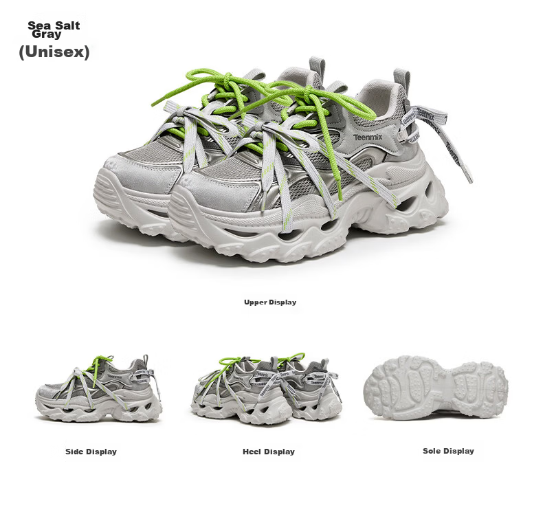Tianmeiyi Qixi Festival Gift Women's Dad Sneakers Thick Sole Casual Shoes Snow Sorbet White/Lighter - 6CM Size 40 22