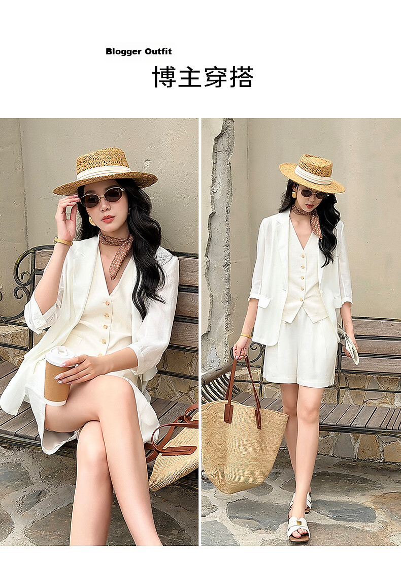 Yixiang Liying Lightweight Linen Blazer 2026 Summer New Loose Draped Short Jacket Beige 160/84A/M 5