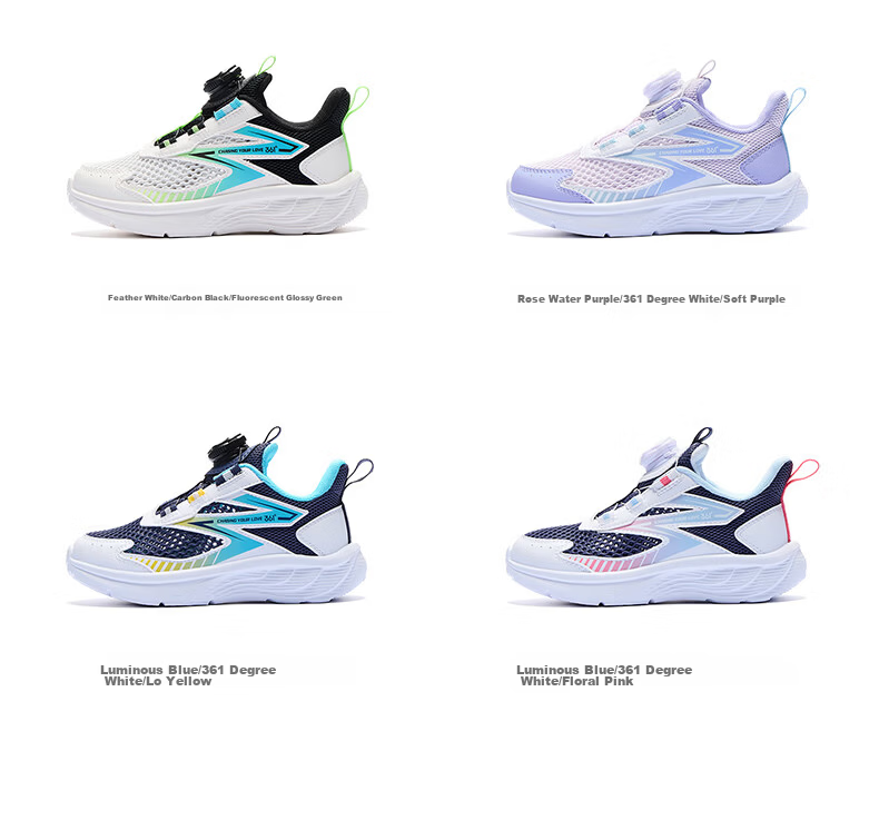 361° Kids Sports Shoes Summer 2026 Boys and Girls Breathable Lightweight Cushioned Running Shoes Blue Size 29 44