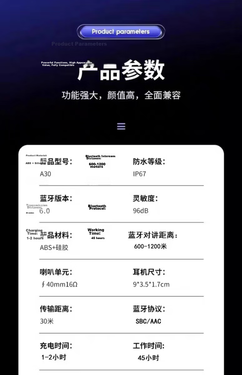Hengjiang A30 Helmet Bluetooth Earphone Waterproof Long Battery Life Soft Mic 45H Playback for Delivery Riders 21